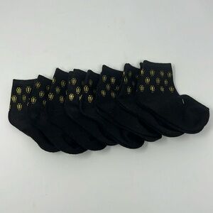 Nordstrom Black & Gold Ankle Fashion Socks (Girl’s 5-6)